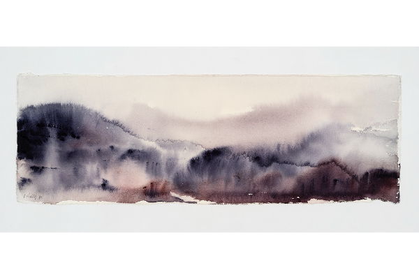 Transported III, aquarelle sur papier Grumbacher, 26x11.5p.